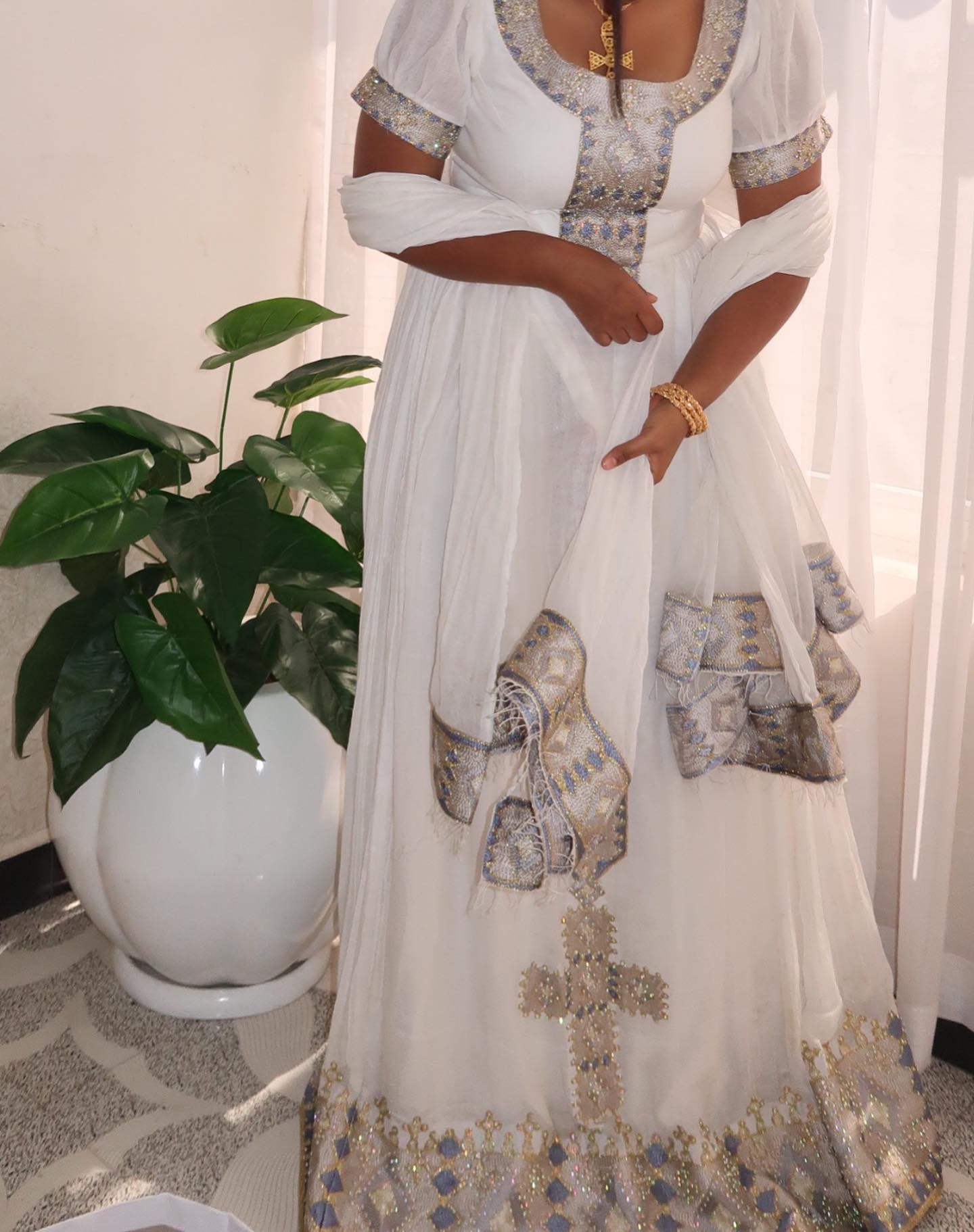 Classic Habesha Kemis Traditional Ethiopian Wedding Dress Handwoven Detail Habesha Dress 253