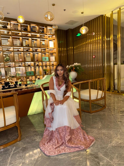 Graceful Habesha Dress A Refined Ethiopian Traditional Dress Design Stylish Habesha Kemis 332