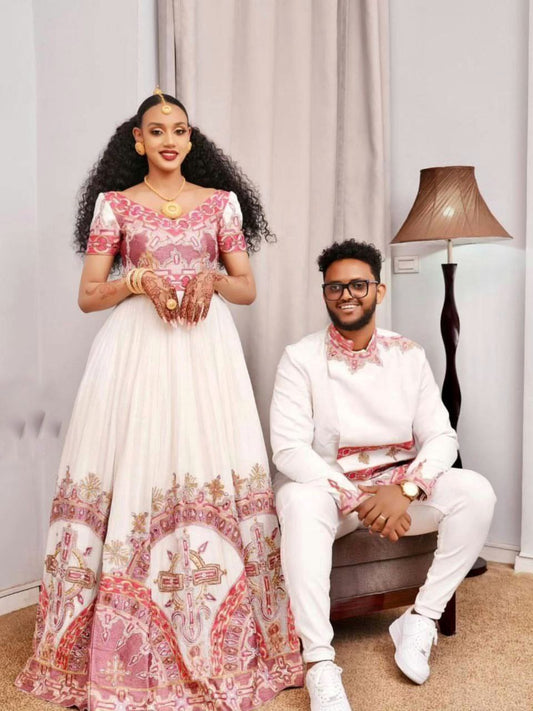 Elegant Traditional Ethiopian Wedding Dress for Couples