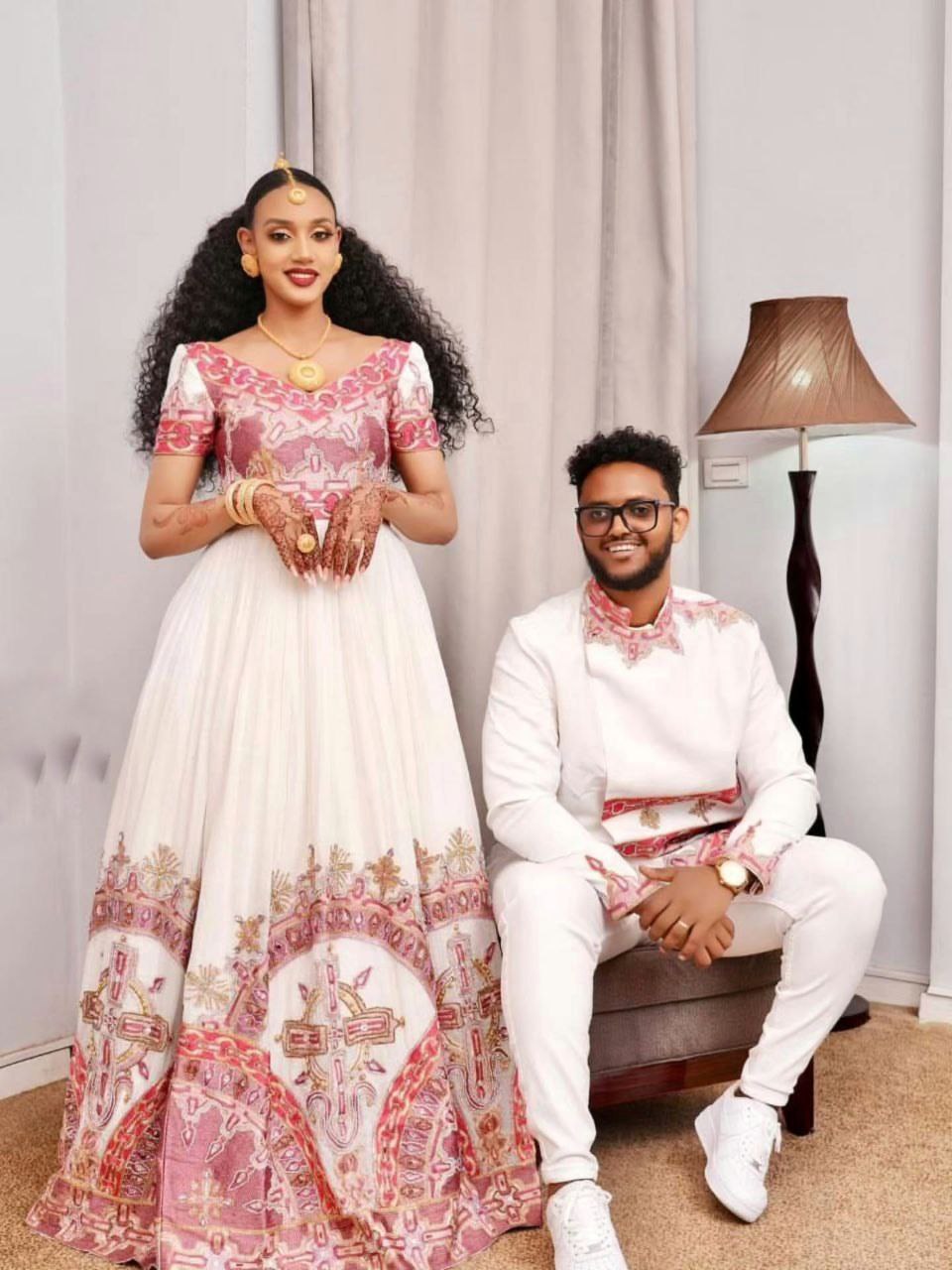 Elegant Traditional Ethiopian Wedding Dress for Couples