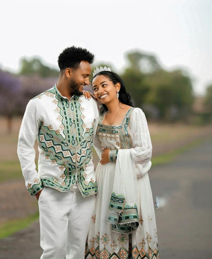 Beautiful Traditional Ethiopian Wedding Outfit Habesha Wedding Dress Ethiopian Matching Set 119