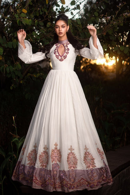 Stunning Ethiopian Wedding Dress Embroidered Traditional Habesha Dress Perfect Habesha Kemis For Weddings 140