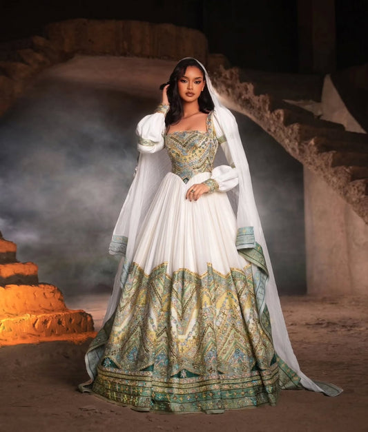Ethiopian Wedding Dress Elegant Habesha Traditional Clothing