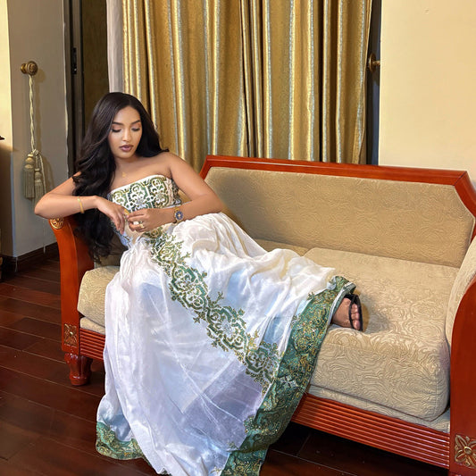 Strapless Habesha Dress Ethiopian Traditional Dress Habesha Kemis