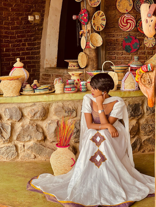  Habesha Kemis – Elegant Ethiopian Traditional Dress Made from Habesha Cloth