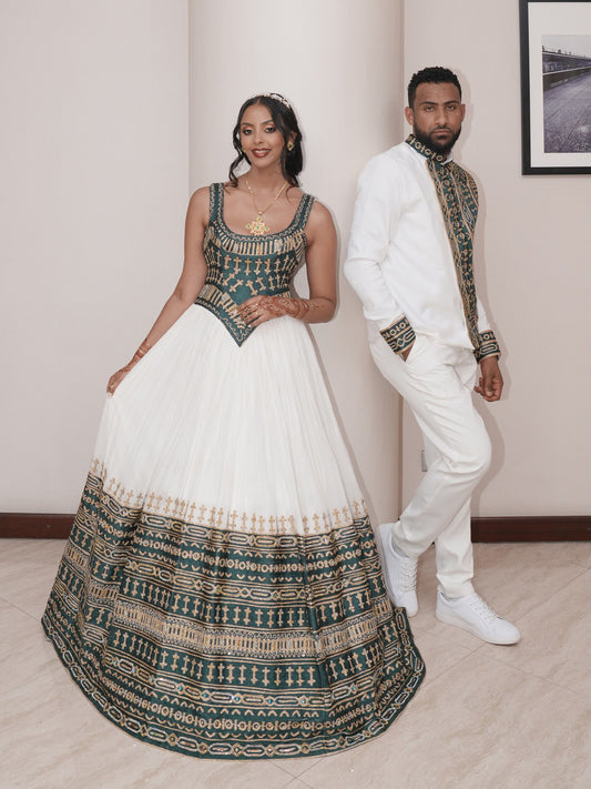 Ethiopian Couple Dress Matching Habesha Outfit & Traditional Ethiopian Attire