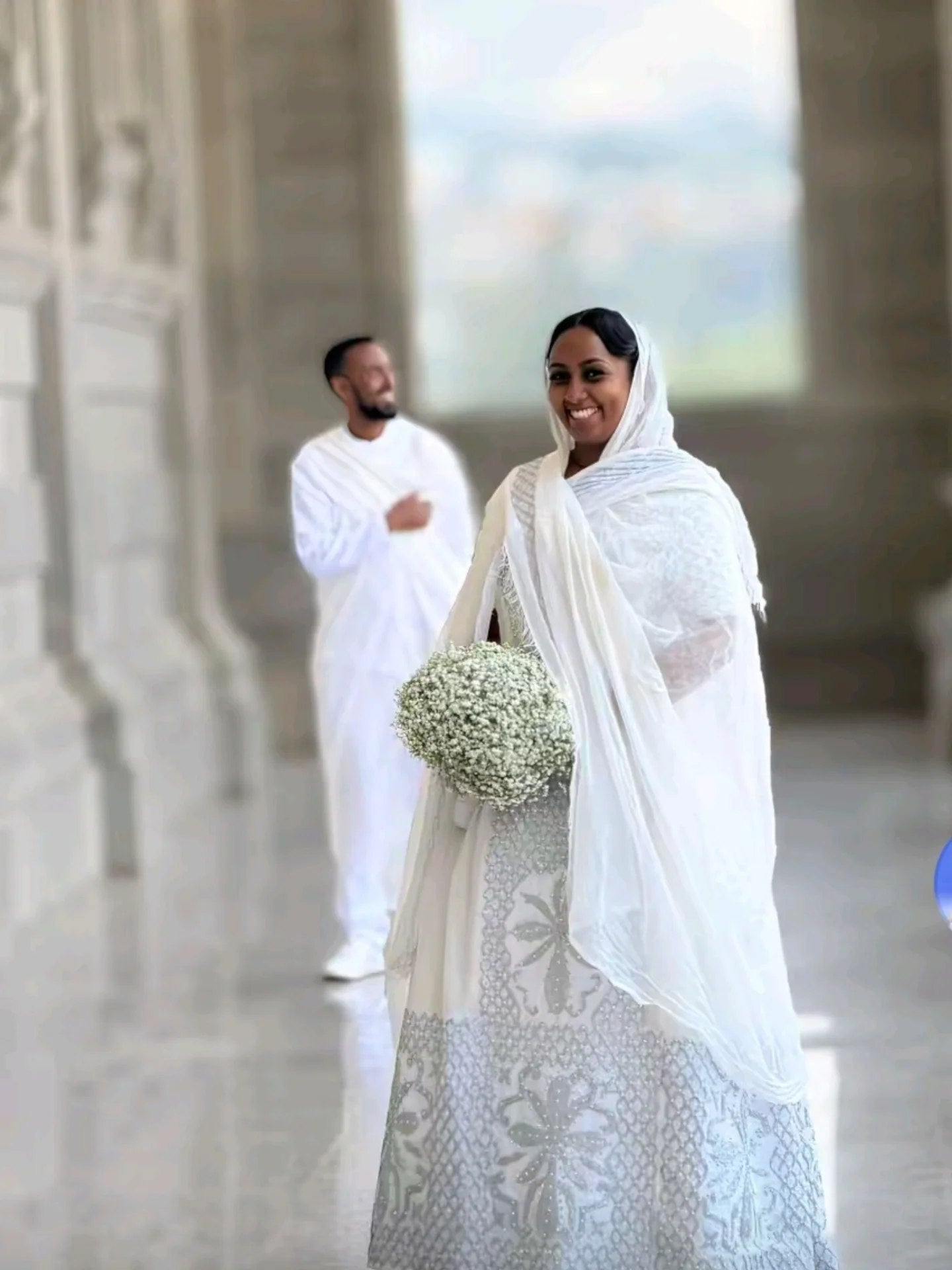 Matching Habesha Couple Outfit Traditional Ethiopian Dress Set White Kemis for Men & Women 172
