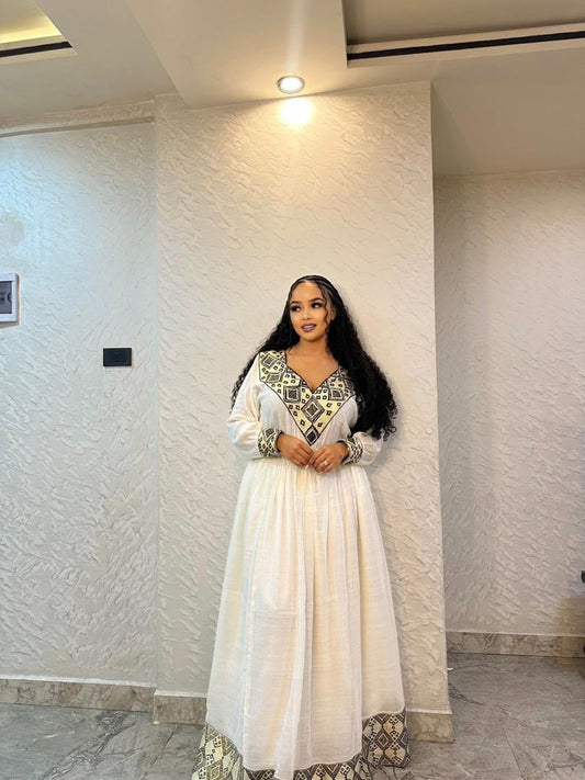 Beautiful Habesha Dress Authentic Ethiopian Traditional Clothing