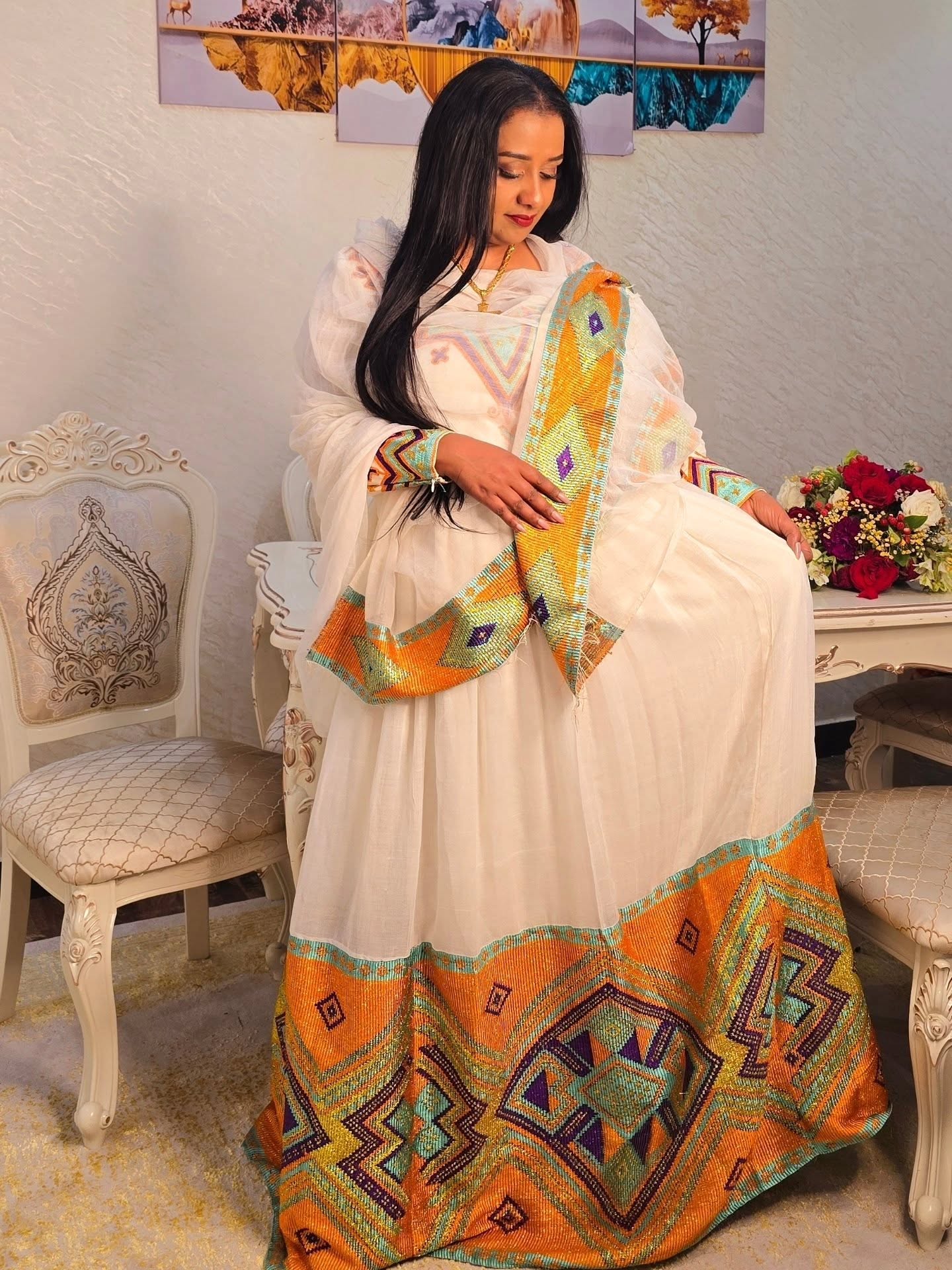 Shop Habesha Kemis Online Authentic Ethiopian Traditional Dress for Women Festive Habesha Dress 203