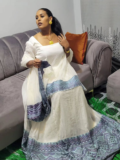 Handwoven Habesha Dress Traditional Ethiopian Cultural Beauty