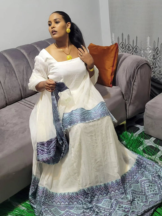 Handwoven Habesha Dress Traditional Ethiopian Cultural Beauty