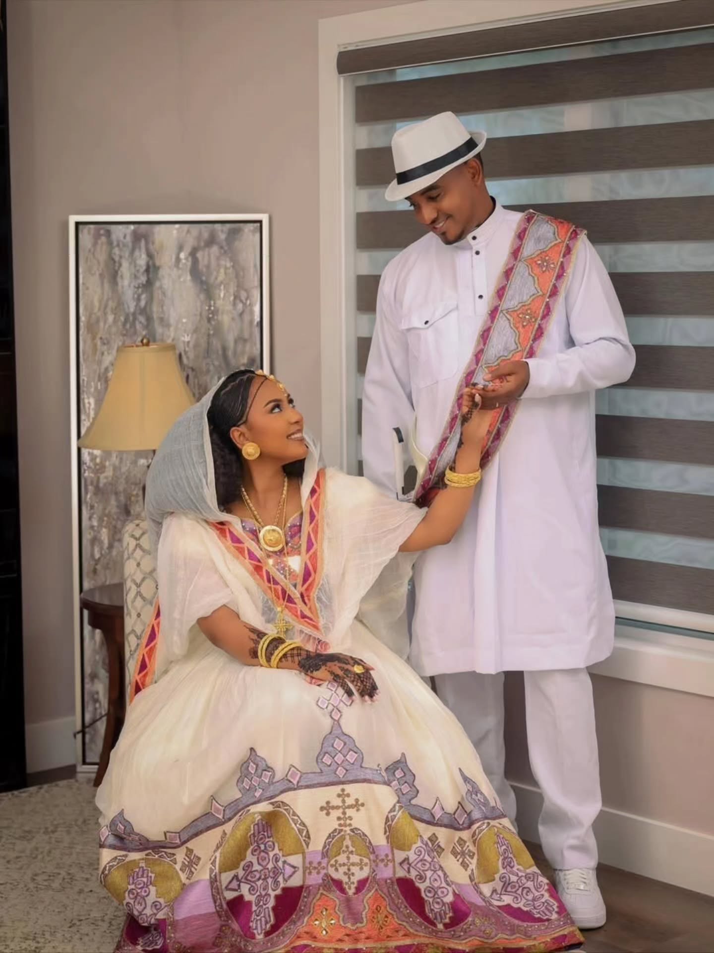 Habesha Wedding Attire for Couples  Elegant Ethiopian Traditional Matching Outfits