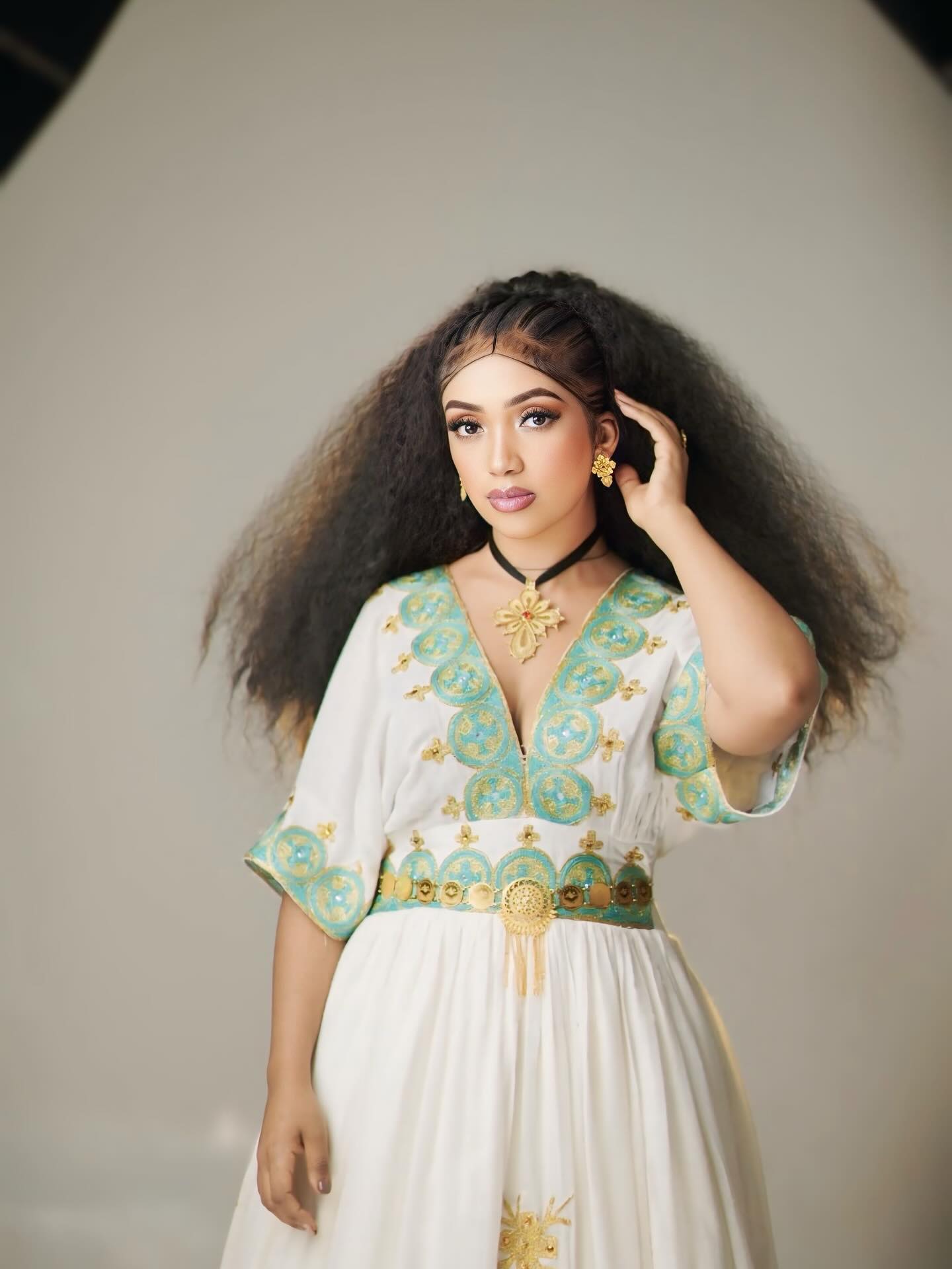 Beautiful Habesha Kemis Cultural Embroidery Habesha Dress For Wedding Traditional Ethiopian Dress 242