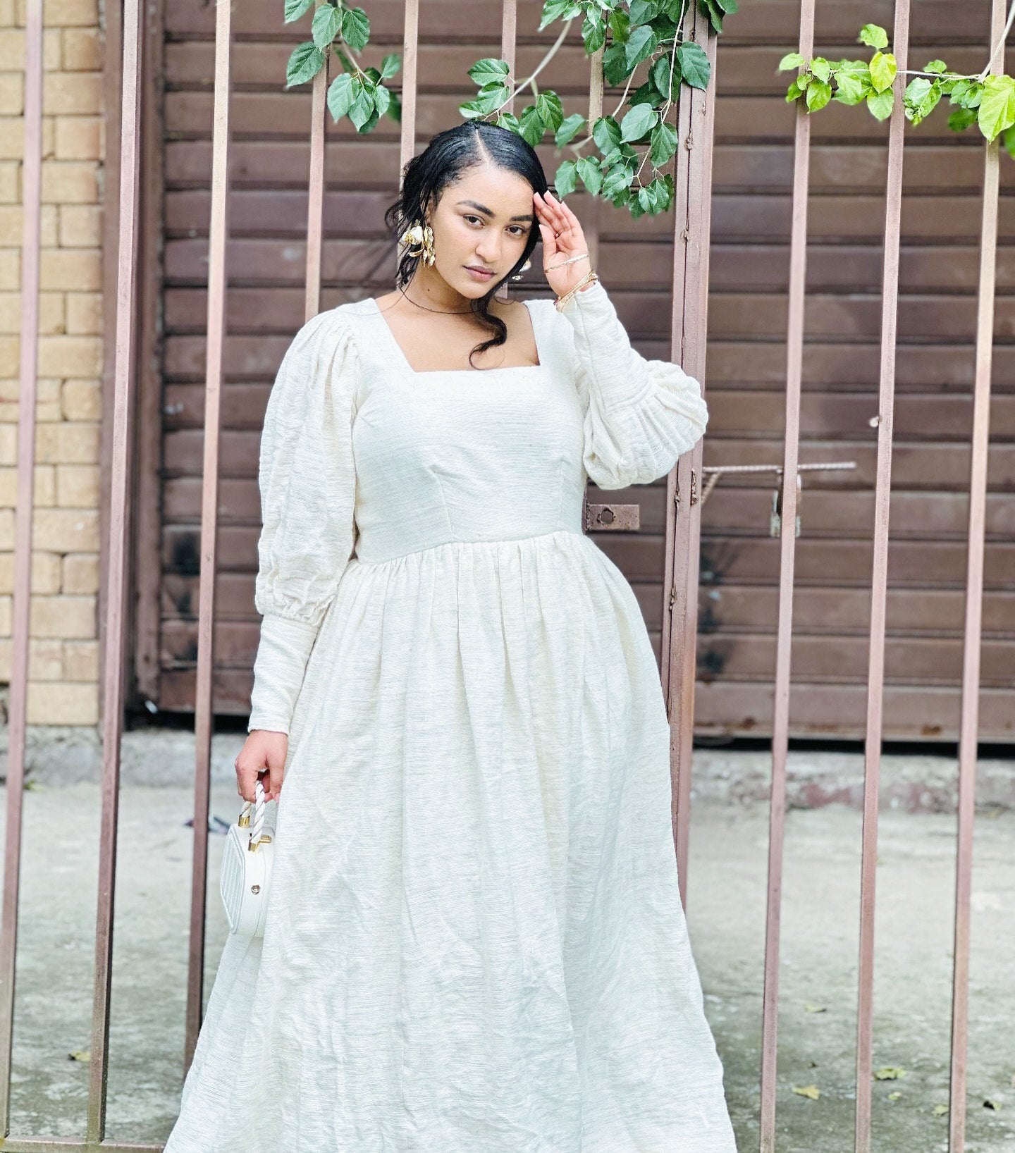 Minimalist Habesha Kemis White Ethiopian Dress Cultural Habesha Cloth Attire