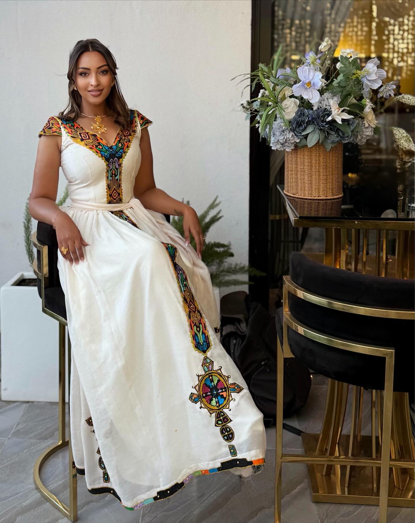 Beautifully Embroidered Habesha Kemis Colorful Habesha Dress Handcrafted Ethiopian Clothing 265