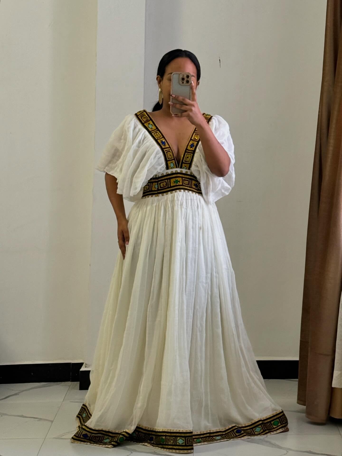 Handcrafted Ethiopian Dress Stunning Habesha Kemis with Traditional Embroidery