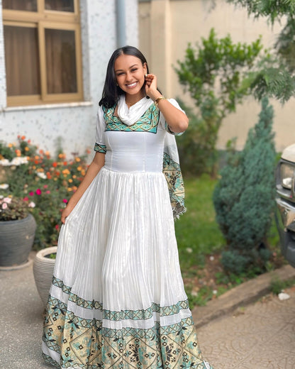 Handwoven Ethiopian Traditional Dress for Women Stylish Modern Habesha Kemis