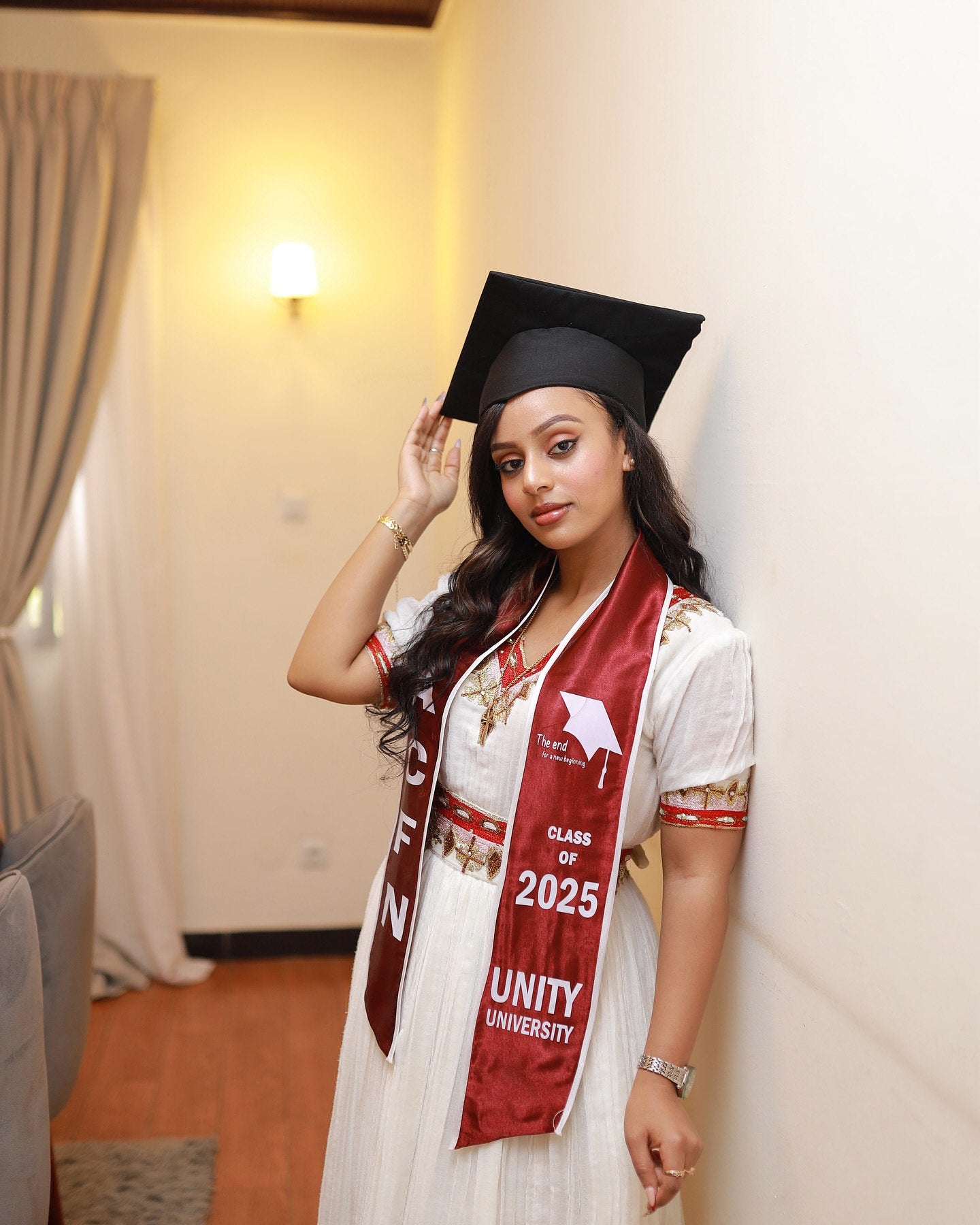 Short Sleeve Habesha Kemis Red Embroidery Habesha Dress Ethiopian Clothing 303