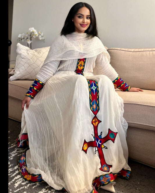 Elegant Habesha Dress Modern Ethiopian Traditional Clothing