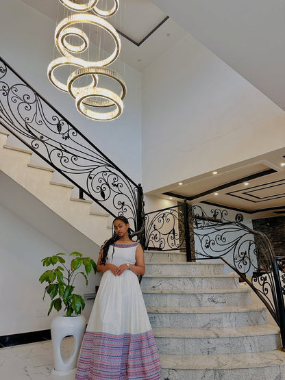 Sleeveless Eritrean Dress Habesha Kemis Crafted With Ethiopian Tradition Vibrant Habesha Dress 317