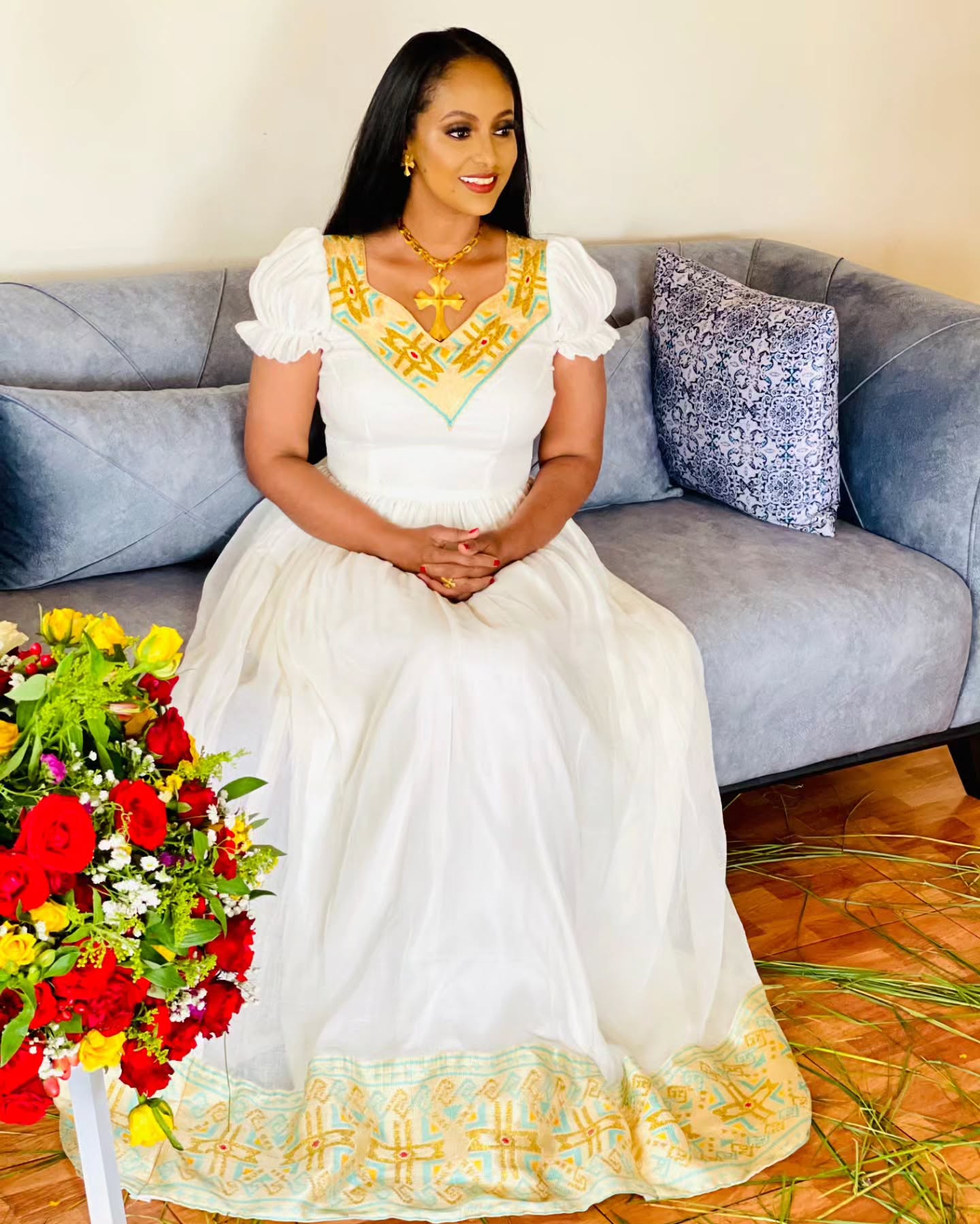 Ethiopian Traditional Dress  Elegant Habesha Dress with Cultural Embroidery