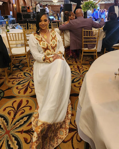 Habesha Dress Elegant Ethiopian Traditional Dress with Cultural Embroidery