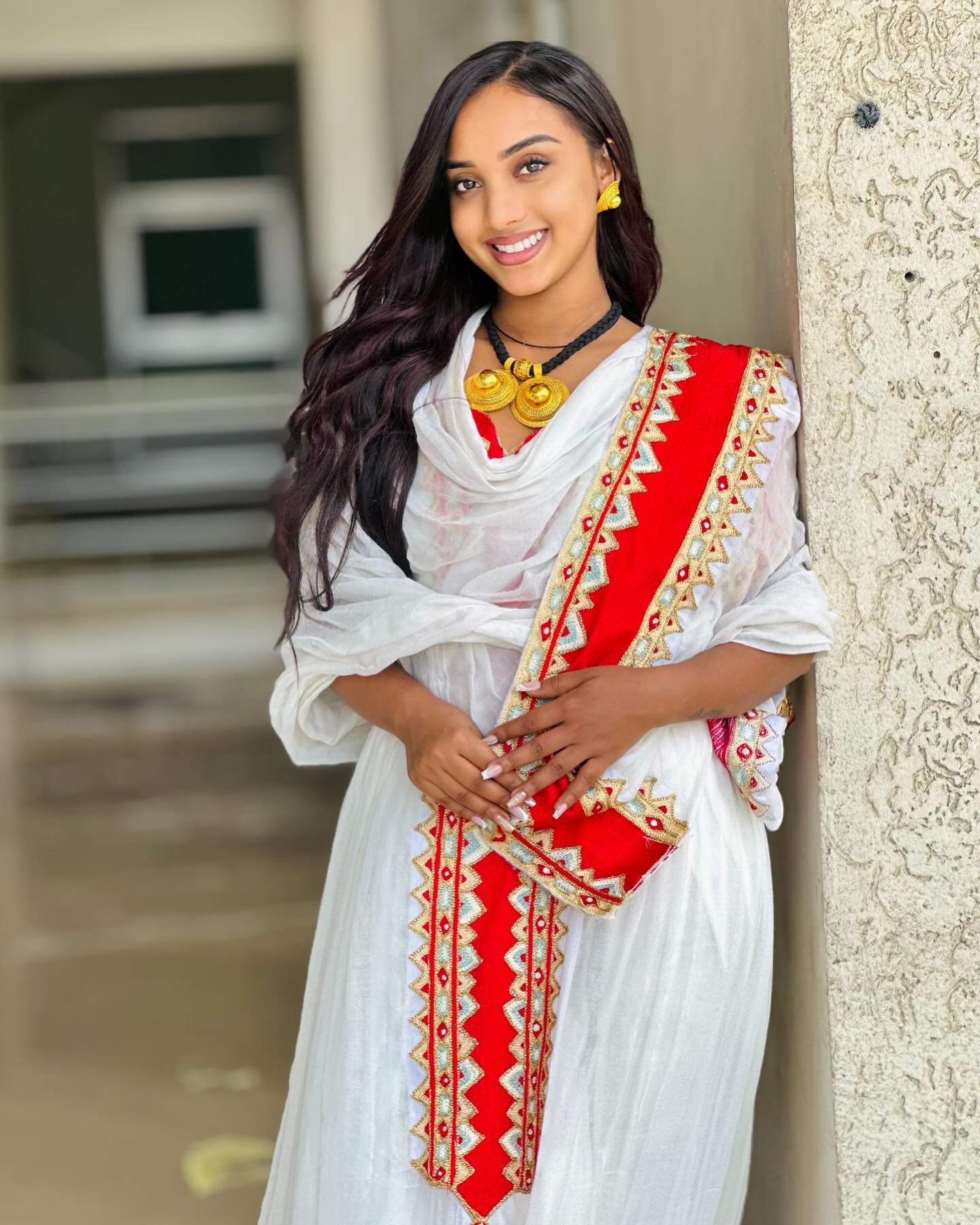 Habesha kemis heritage graceful Red Embroidery habesha dress Ethiopian clothing style 335