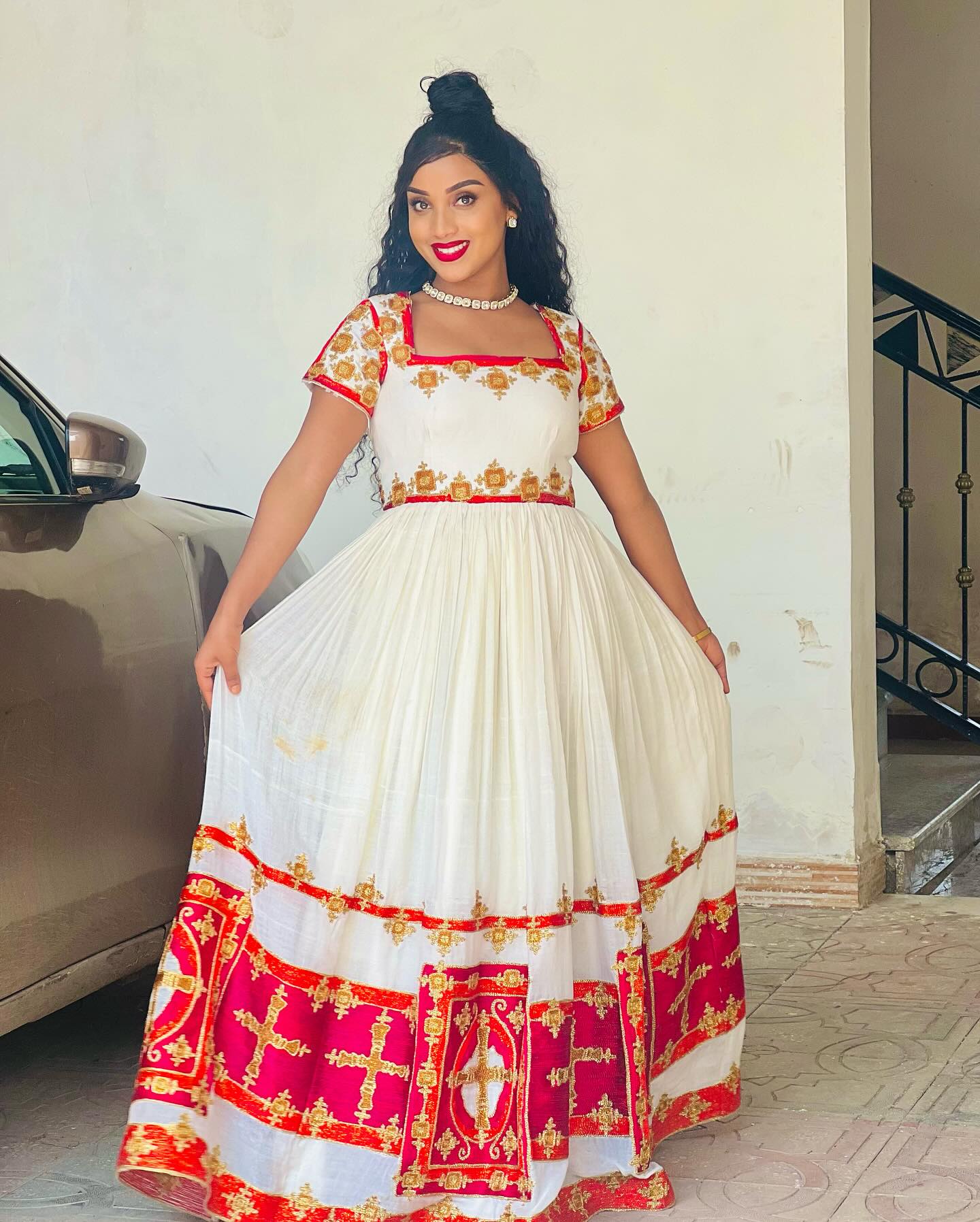 Habesha kemis woven charm  modern habesha dress inspired by Ethiopian clothing culture