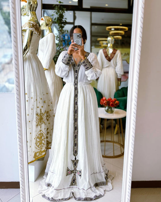 Authentic Habesha Traditional Dress  Elegant Habesha Dress & Ethiopian Clothing