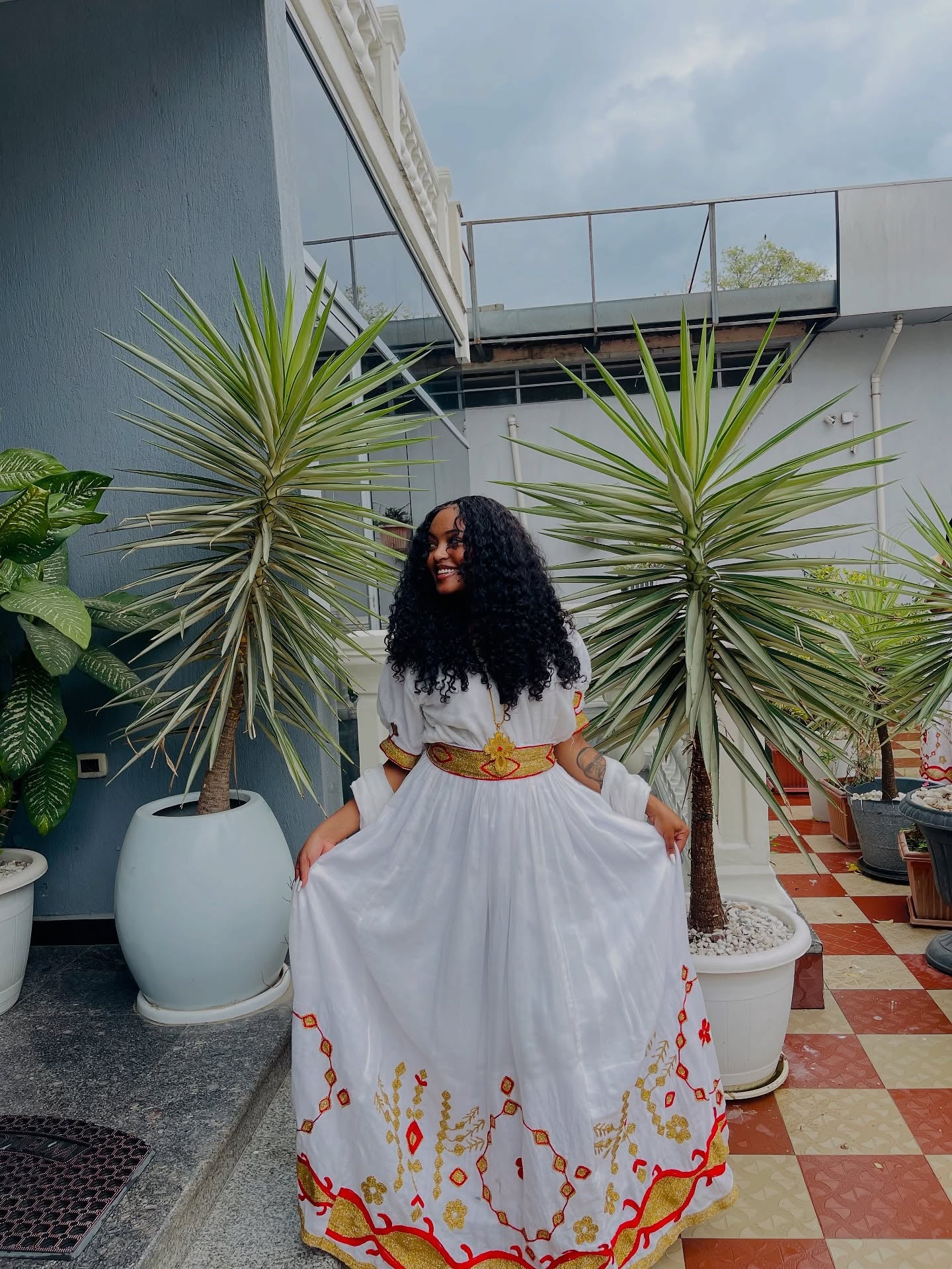 White Habesha Kemis Habesha Dress For Special Occasion Traditional Ethiopian Clothing 370