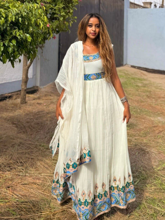 Habesha Kemis Classic Habesha Dress with Traditional Ethiopian Dress Influence