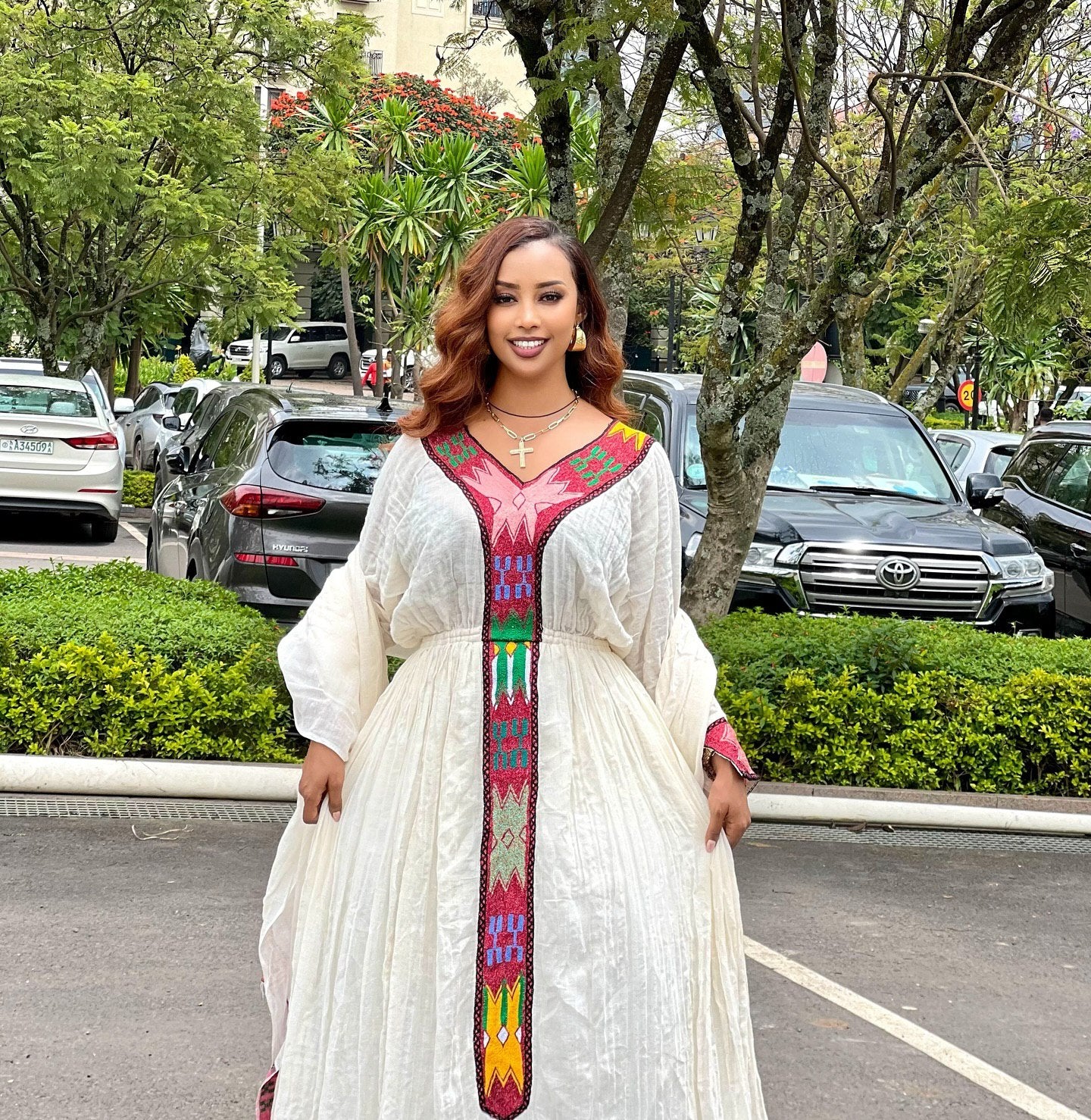 Vibrant Multicolor Ethiopian and Eritrean Dress Cultural Habesha Kemis Traditional Habesha Dress 397