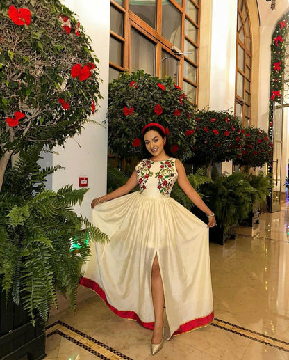 Habesha Dress Sleeveless Habesha Kemis Ethiopian Elegance