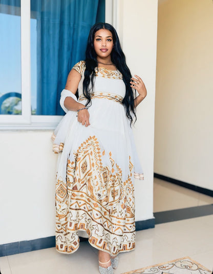 Habesha Kemis Online Ethiopian Wedding Dress Traditional Style Habesha Dress For Wedding 410