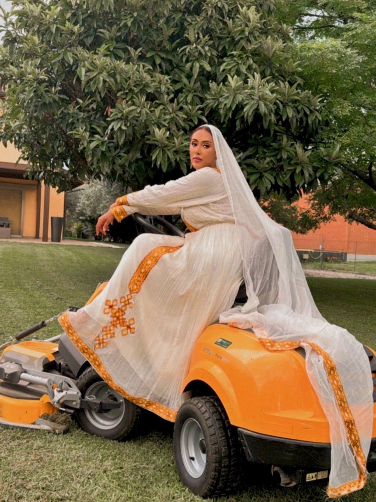 Long Sleeve Habesha Kemis Cross Design Habesha Dress Ethiopian Dress Inspired by Habesha Cloth Artistry 419