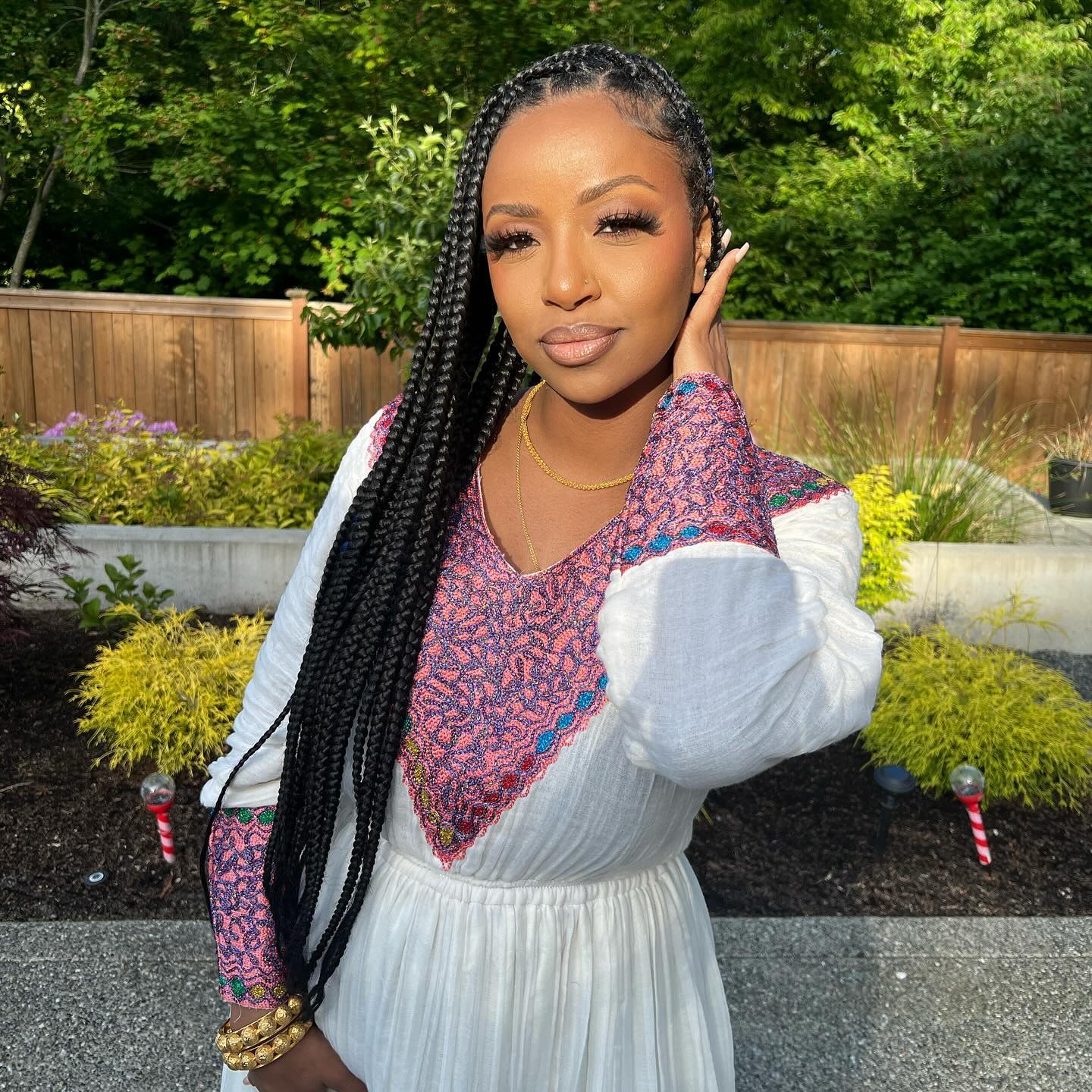 Vibrant Color Habesha Dress Traditional Ethiopian Dress Habesha Kemis With Long Sleeve 427