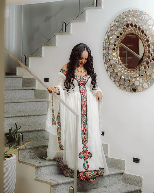 Habesha Kemis Habesha Dress Ethiopian Clothing Off Shoulder Design
