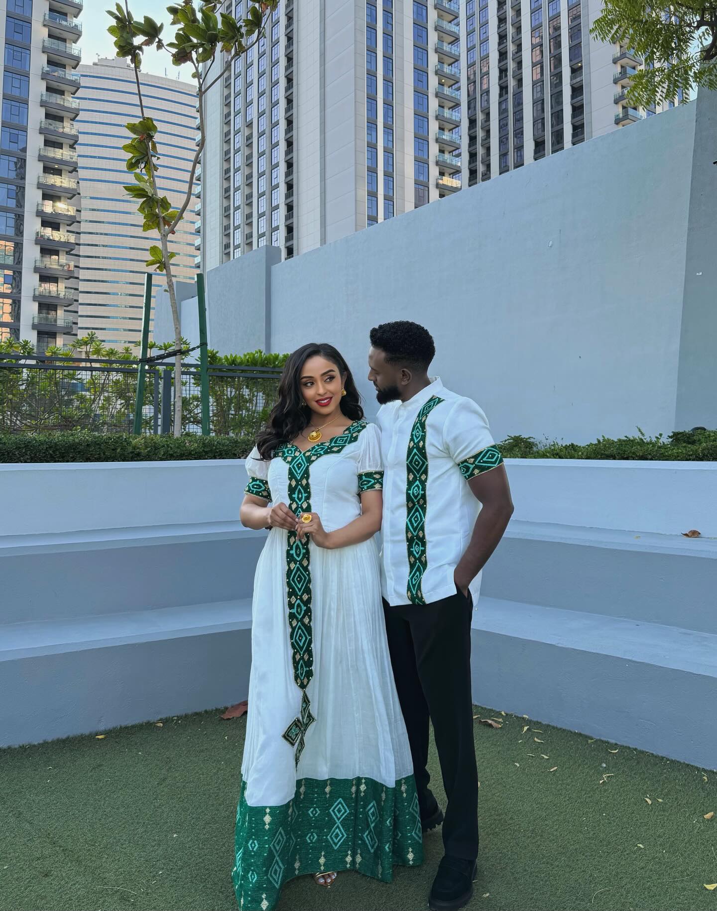Habesha Kemis Couple Outfit Traditional Ethiopian Attire for Couples