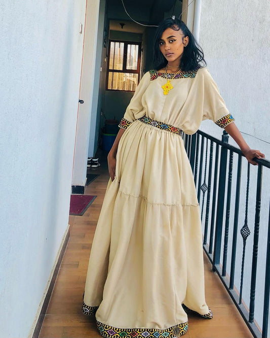Traditional Ethiopian Dress Habesha Kemis For Festive 