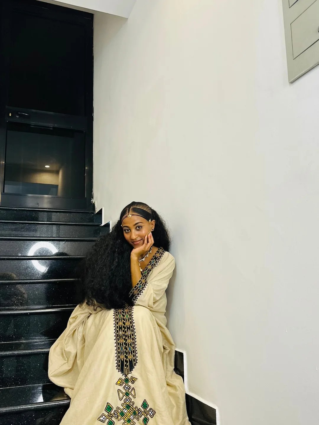 Long Sleeve Habesha Dress Multicolor Embroidery Habesha Kemis Timeless Ethiopian Clothing 494