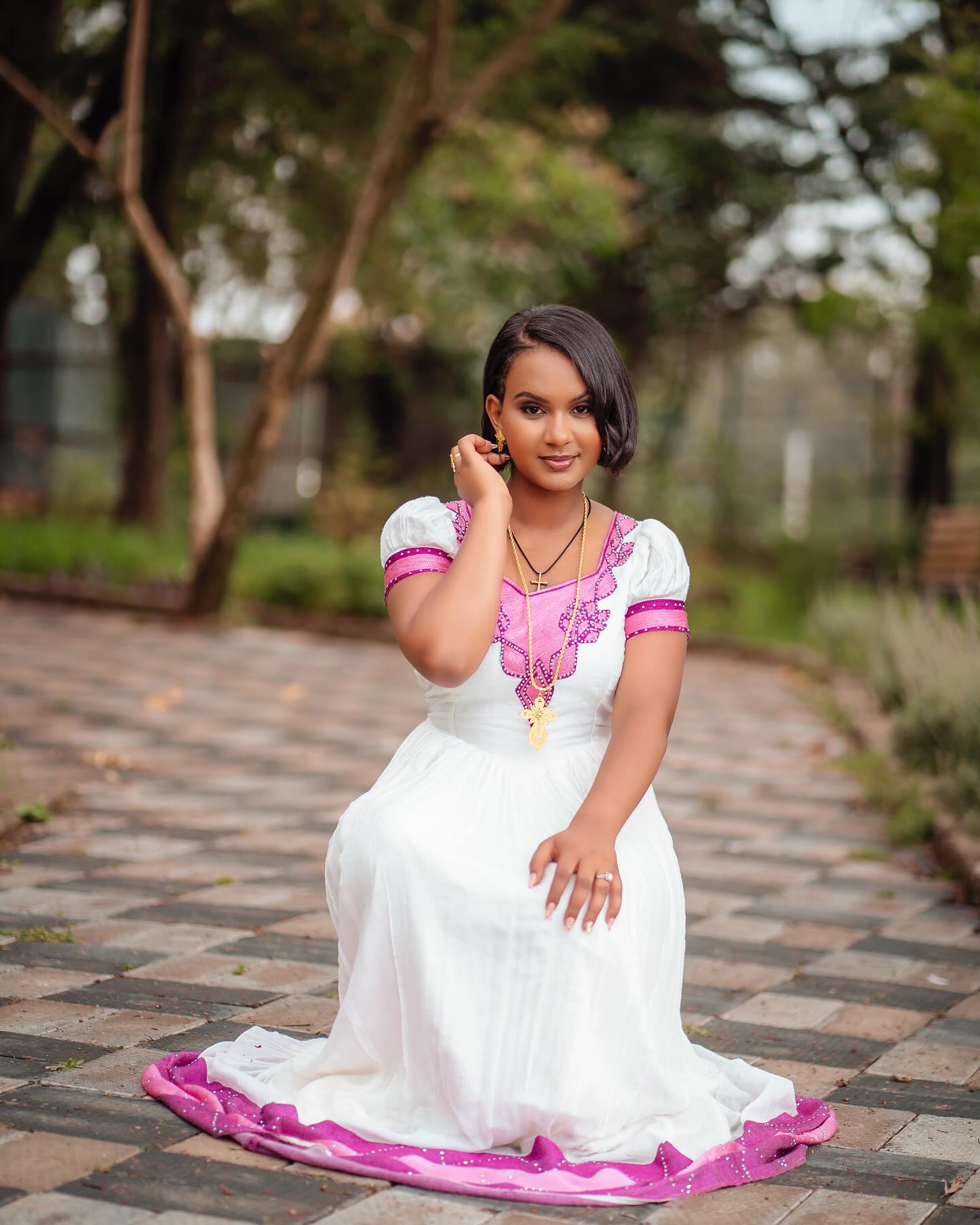 Graceful Short Sleeve Habesha Dress Timeless Habesha Kemis Traditional Eritrean And Ethiopian Clothing 544