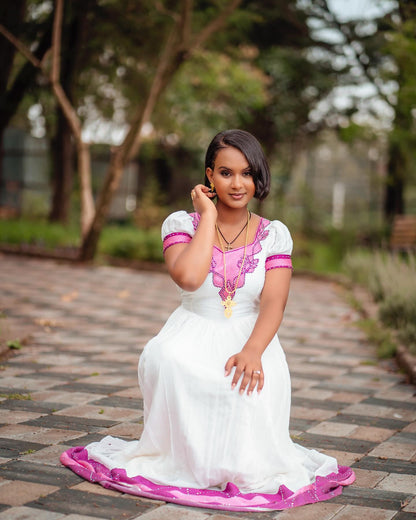 Graceful Short Sleeve Habesha Dress Timeless Habesha Kemis Traditional Eritrean And Ethiopian Clothing 544