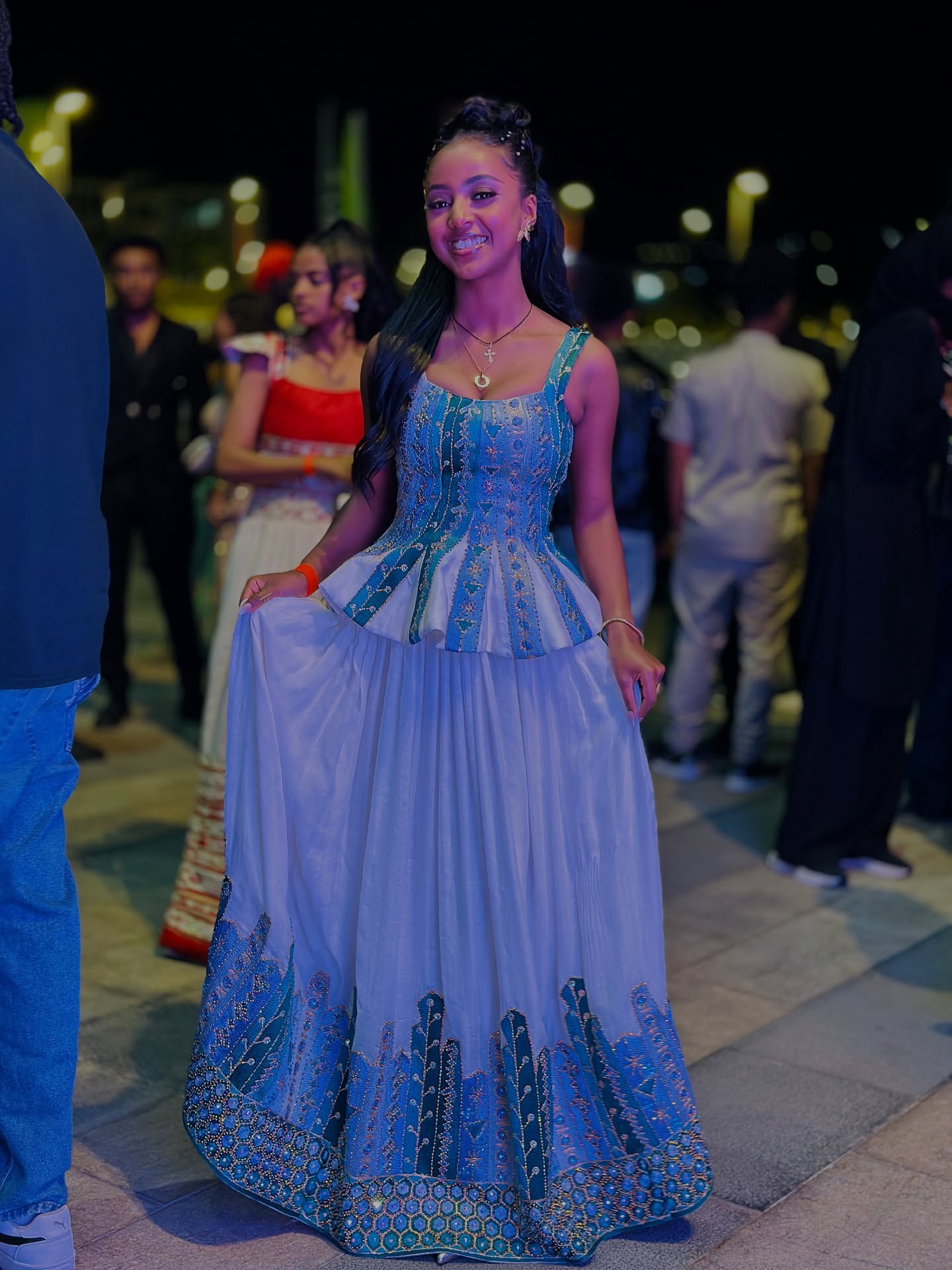 Stylish Cultural Habesha Kemis Sleeveless Habesha Dress Woven Green Details Ethiopian Clothing 550