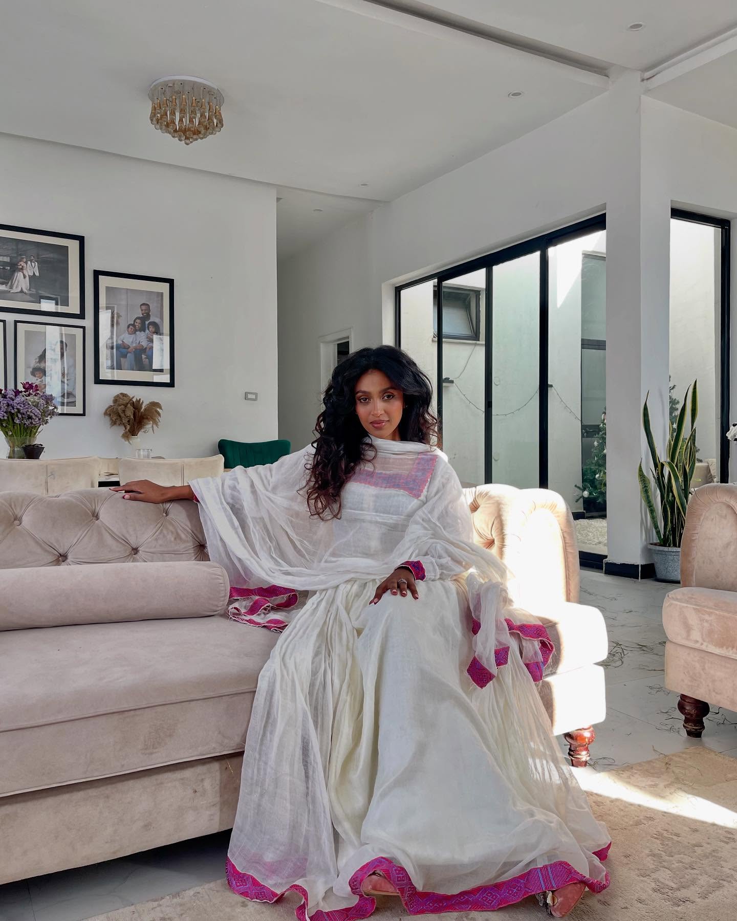 Stylish Habesha Kemis Long Sleeve Traditional Ethiopian Dress Charming Habesha Dress 585