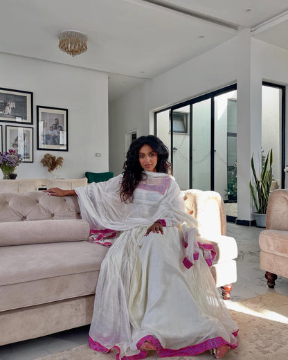 Stylish Habesha Kemis Long Sleeve Traditional Ethiopian Dress Charming Habesha Dress 585