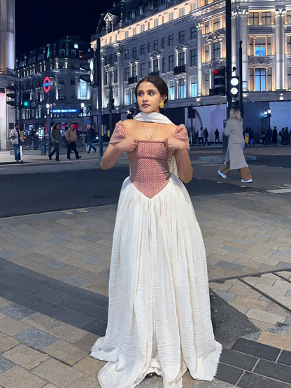 Off Shoulder Habesha Dress Short Sleeve Habesha Kemis Traditional Eritrean & Ethiopian Clothing  599