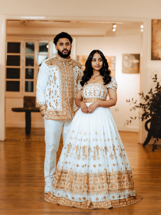 Habesha Couple Outfit Ethiopian Traditional Couple Clothing