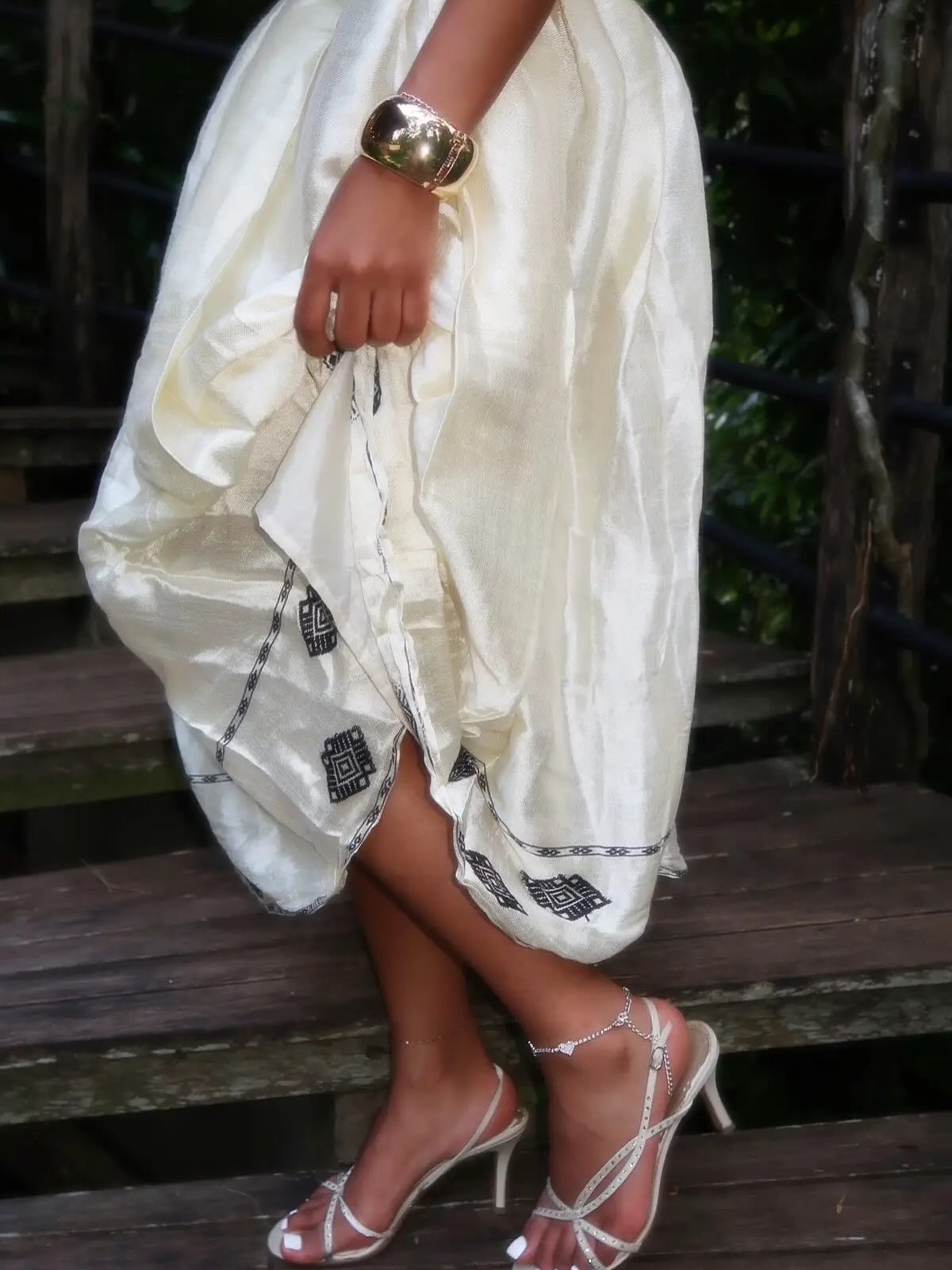 Simple Sleeveless Habesha Kemis Traditional Ethiopian Dress Stylish Habesha Dress 628