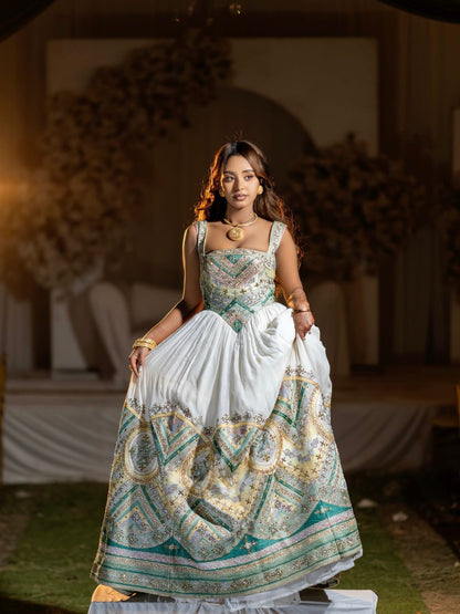 Luxury Habesha Dress Ethiopian Wedding Elegant Kemis Style