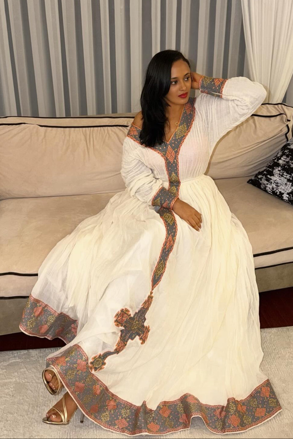  Long Sleeve Habesha Dress Traditional Ethiopian Dress